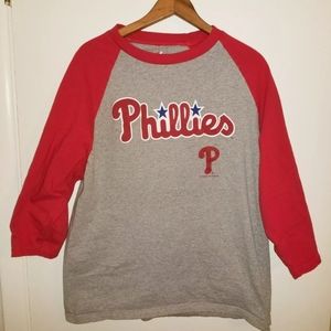 Philadelphia Phillies Gray Raglan Baseball T-Shirt